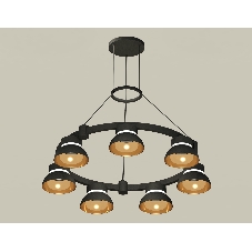 Светильник Ambrella light XR92051402/7 SBK/PYG/CL черный песок/золото желтое полированное/прозрачный GX53 (A9205,C9238,N8145)