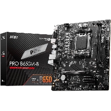 Материнская плата MSI PRO B650M-B, AM5, AMD B650, 2xDDR5, 4xSATA, 1xM.2, 1xPCIe 4.0 x16, HDMI, D-Sub, 1x2.5Gb LAN, 3x3.5 мм, 7.1, microATX