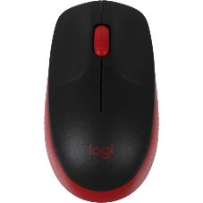 Мышь беспроводная Logitech M190 черный/красный, 1000 dpi, радиоканал, USB, кнопки - 3