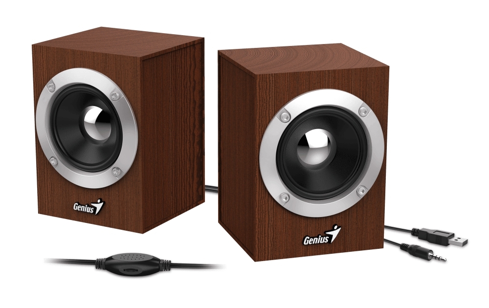 Акустическая система GENIUS SP-HF280 wooden USB Проводной пульт регулировки громкости для легкого управления