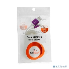 Кабель Gembird USB 2.0 Cablexpert AM/Lightning 8P, 1м, силиконовый шнур, разъемы фиолетовый металлик, пакет