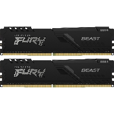 Оперативная память Kingston Fury Beast, DDR4, 16GB (2x8GB), 3200MHz, CL16, DIMM, с радиатором, черный