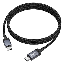 Кабель USB2.0 Hoco Type-C/Type-C, 3А, 60Вт, с дисплеем, X118, 1м, черный, коробка