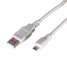 Кабель Rexant micro USB (male) штекер - USB-A (male) штекер, 1,8 м, белый (PE пакет)