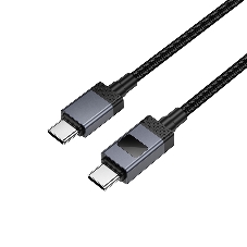Кабель USB2.0 Hoco Type-C/Type-C, 3А, 60Вт, с дисплеем, X118, 1м, черный, коробка