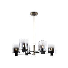 Люстра Ambrella light LH57041/6 BK/DBS/SM черный/темная латунь/дымчатый E14/6 max 40W D690*690