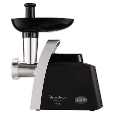 Мясорубка электрическая Moulinex ME108832 черный, 1400 Вт, 1.7 кг/мин, реверс, защита от перегрузки, насадки - 6