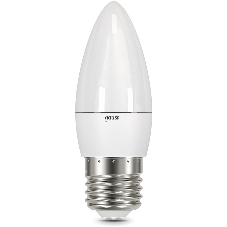Лампа светодиодная Gauss 6.5Вт цок.: E27 свеча 220B 4100K св. свеч. бел. ней. (упак.: 10 шт)
