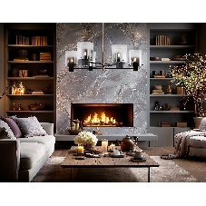 Люстра Ambrella light LH57041/6 BK/DBS/SM черный/темная латунь/дымчатый E14/6 max 40W D690*690