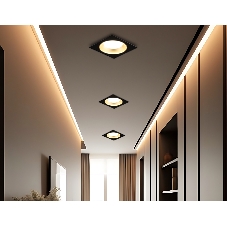 Светильник Ambrella light TN52340 SBK/SGD черный песок/золото песок GX53 max 12W 115*115*25