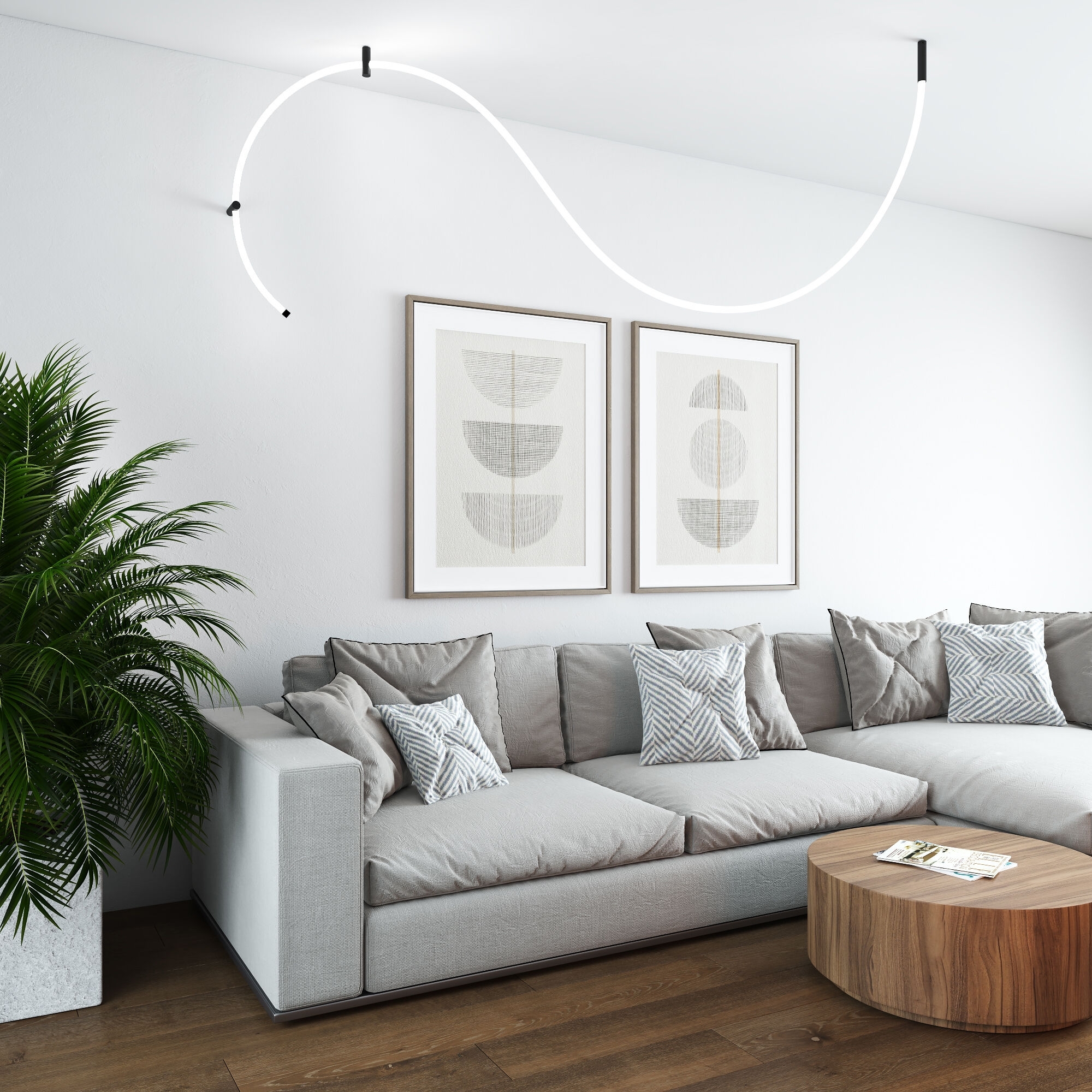 Гибкий неон 336Led 12W IP20 4200K Full light круглый дневной белый, 3 м (24V 12W 336Led 2835 IP20)