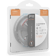 Лента светодиодная Basic Gauss 12V 4,8W/m 312lm/m 3000K IP20 LED 3m 1/100
