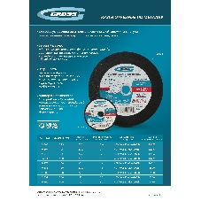 Круг отрезной по металлу Gross 115 х 1,6 х 22,2 мм, WA60TBF