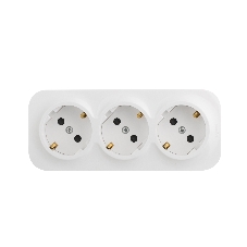 Блок розеток Quteo с предварительным подключением 3x2К+З со шторками, 16A, 250В, IP 20, белый