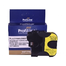 Картридж для принтеров Brother LC1100/LC980Y DCP -145C/165C/195С/375CW MFC-250C/290C/DCP-6690CW Yellow водн ProfiLine