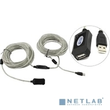 Кабель-адаптер Aopen/Qust USB2.0-repeater, удлинительный активный Am-->Af 20м (ACU823-20M) 6938510851345