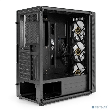 Компьютерный корпус Miditower ExeGate EVO-5001A-700NPX (ATX, БП 700NPX с вент. 12 см, 2хUSB+1хUSB 3.0+HD Audio, черный, 3 вент.12см с RGb подсветкой, боковая панель - закаленное стекло)