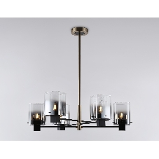 Люстра Ambrella light LH57041/6 BK/DBS/SM черный/темная латунь/дымчатый E14/6 max 40W D690*690