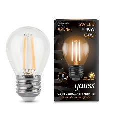Лампа светодиодная Filament Шар E27 5Вт 2700К Gauss 105802105