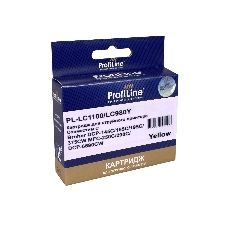 Картридж для принтеров Brother LC1100/LC980Y DCP -145C/165C/195С/375CW MFC-250C/290C/DCP-6690CW Yellow водн ProfiLine