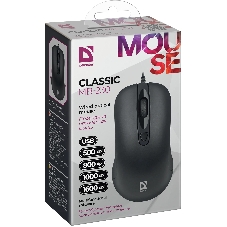 Мышь проводная Defender Classic MB-230 черный, 1600 dpi, USB, кнопки - 4