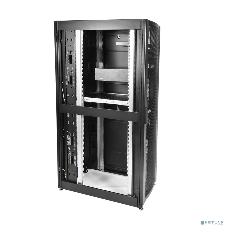 Шкаф серверный ПРОФ напольный 42U (600x1200) дверь перфор., задние двойные перфор., черный, в сборе (ШТК-СП-42.6.12-48АА-9005) (1 коробка)