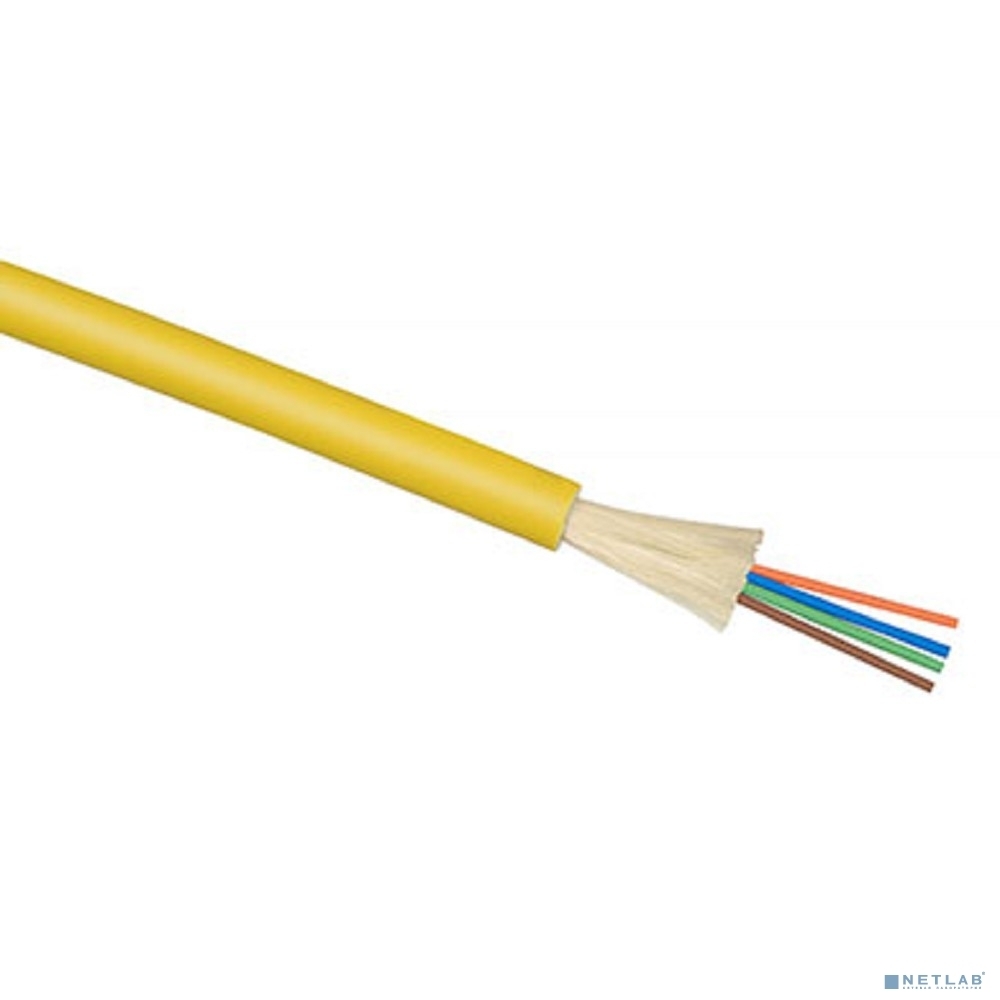 Кабель ВО Cabeus Tight Buffer, 4хОВ, OS2 G.652, LSZH, Ø 5мм, внутри зданий, желтый