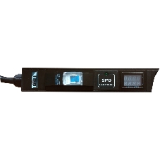 Вертикальный блок розеток, 20xC19, 250V, 32A, A/V-метр, шнур 3 метра, вилка IEC309