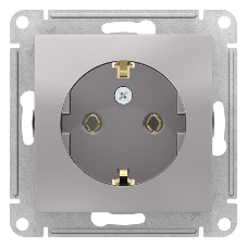 Механизм розетки 1-м СП AtlasDesign с заземл. 16А алюм. SchE ATN000343