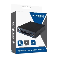 Кард-ридер Gembird FDI2-ALLIN1-03-B/черный/TF/SD/MS/CF/XD SDHC/USB 3.0/пластик