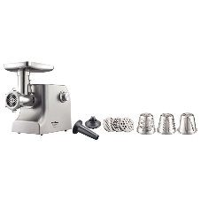 Мясорубка электрическая Moulinex ME858D32 серебристый, 2100 Вт, 5.5 кг/мин, реверс, защита от перегрузки, насадки - 8