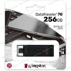 Флешка USB Kingston DataTraveler DT70 (DT70/256Gb), 256Gb, USB Type-C 3.2, R/W 70/45, черный
