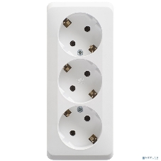 Тройная розетка Schneider Electric ЭТЮД O/У с заземлением без шторок 16А 250B, белый,