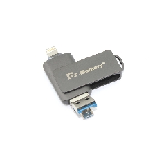 Флешка USB Dr. Memory 051, 64Gb, USB 3.0/USB Type-A, R/W 120/70, серый