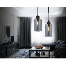 Светильник Ambrella light TR3695 BK/SM черный/дымчатый E27 max 40W D100*1000