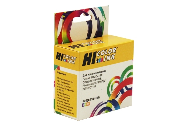 Картридж HP DJ 5443/4163, №136 (Hi-Black) C9361HE, Color   