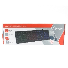 Клавиатура с подсветкой Gembird KB-240L, USB, черный, 104 клавиши, подсветка Rainbow, круглые клавиши, кабель 1.5м