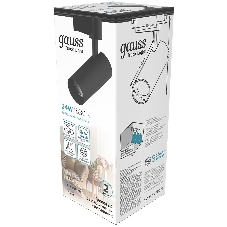 Светильник Gauss трековый цилиндр 24W 1830lm 4000K 180-240V IP20 65x210мм черный LED 1/40