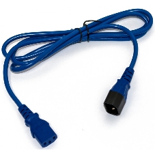 Шнур для блока питания Hyperline PWC-IEC13-IEC14, IEC 320 C13, вилка C14, 5 м, 10А, провода 3 х 1,0 кв. мм, синий
