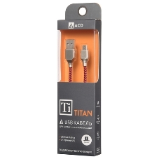 Кабель USB ACD-Titan MicroUSB - USB-A Нейлон, 1м, красно-черный