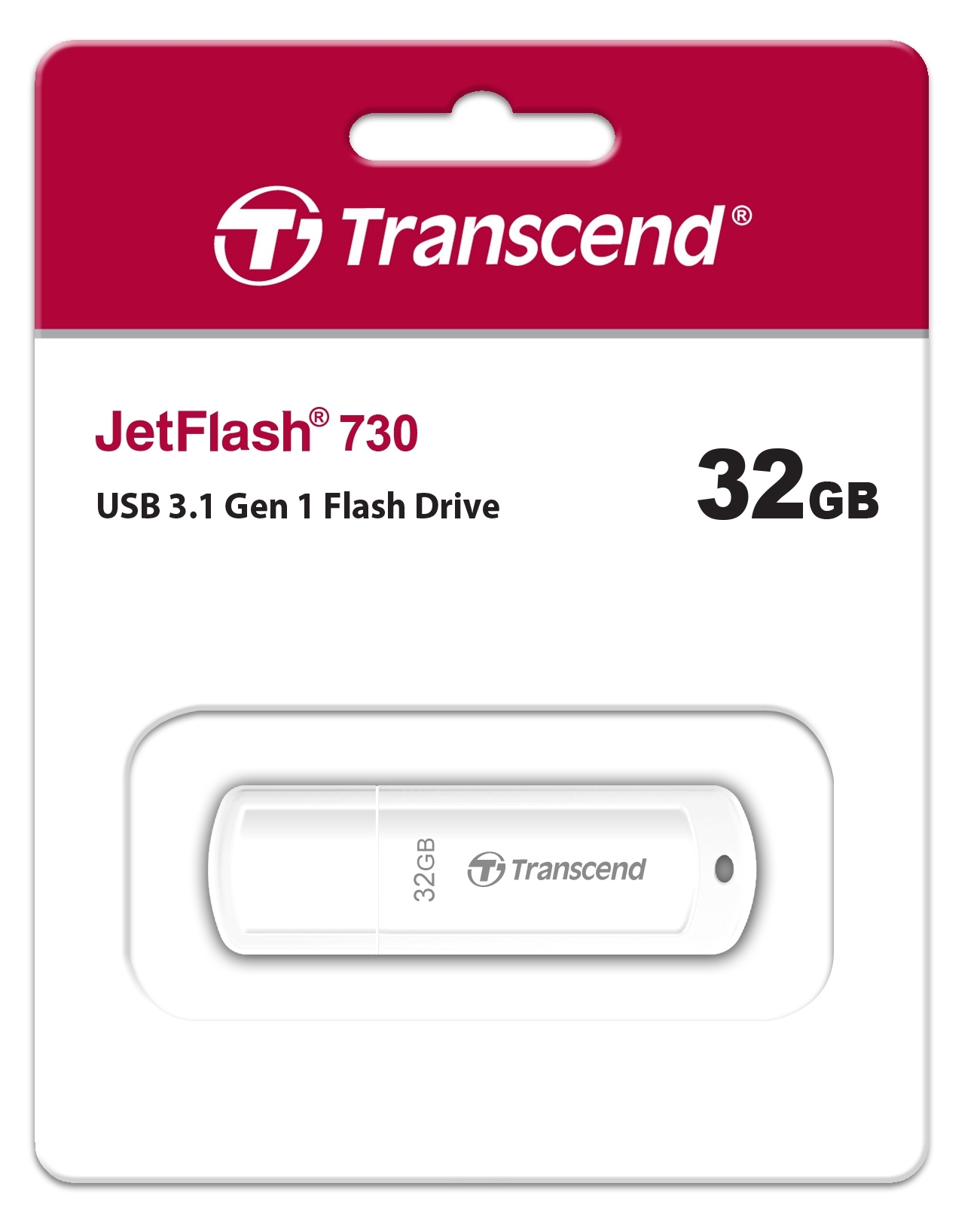 Флешка USB Transcend Jetflash 730 (TS32GJF730), 32Gb, USB 3.0, R/W 70/18, белый