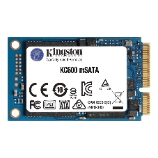 Накопитель SSD Kingston KC600, 256Gb, mSATA, R/W 550/500