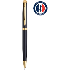 Ручка шариковая Waterman Hemisphere (CWS0920770) Matte Black GT M, синие чернила, подарочная коробка