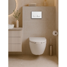 Инсталляция с унитазом комплект BAU PRO 6 в 1: унитаз подвесной безободковый торнадо Bau Hotel 53х36, быстросъемное сиденье микролифт, кнопка смыва BAU Pulse, белая/хром