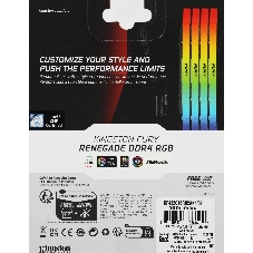 Оперативная память Kingston Fury Renegade, DDR4, 32Gb (4x8GB), 3200MHz, CL16, DIMM, с радиаторами, RGB, серебристый/черный