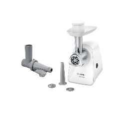 Мясорубка электрическая Bosch MFW2515W белый, 1500 Вт, 1.7 кг/мин, защита от перегрузки, насадки - 4