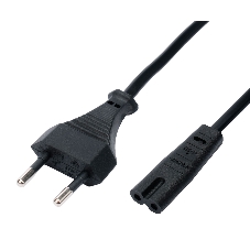 Кабель питания Cablexpert PC-184/2-1.5М CEE 7/16-C7, 2х0.5мм2, 2.5А, 1.5м, черный, пакет