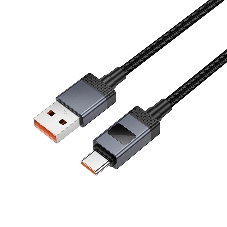 Кабель USB2.0 Hoco AM/Type-C, 5А, с дисплеем, X118, 1м, черный, коробка