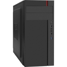 Компьютерный корпус Miditower ExeGate AA-440U-AA500 (ATX, AA500 8 см, 2*USB+1*USB 3.0, аудио, черный)