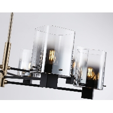 Люстра Ambrella light LH57043/8 BK/DBS/SM черный/темная латунь/дымчатый E14/8 max 40W D830*710
